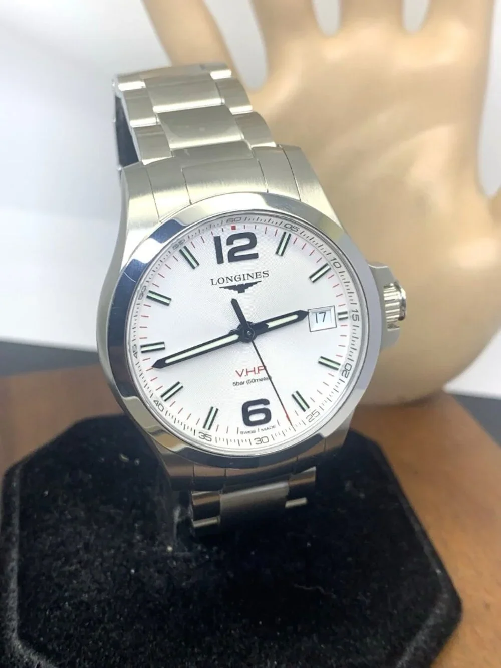 Longines Men's Watch L3.716.4 VHP Conquest Swiss Quartz Silver Dial Date Steel